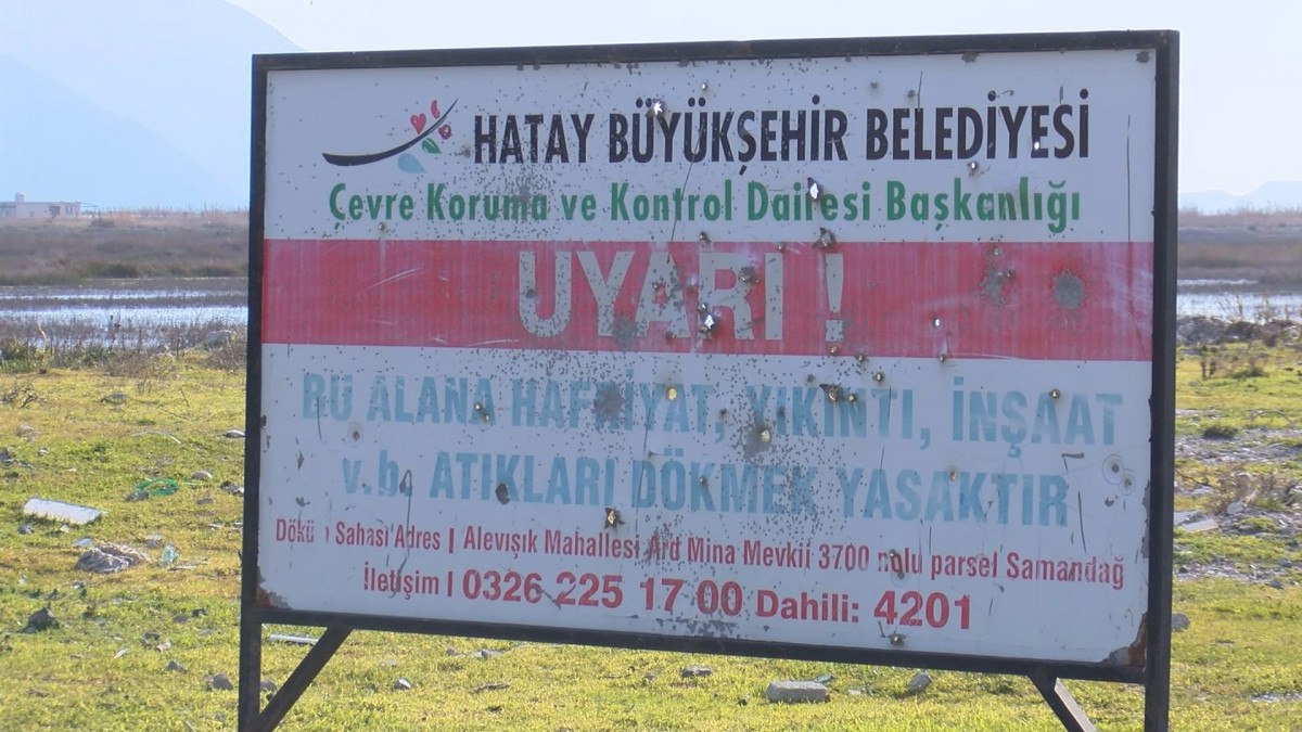 Hatay da Milleyha Kuş Cenneti ndeki son durum havadan görüntülendi