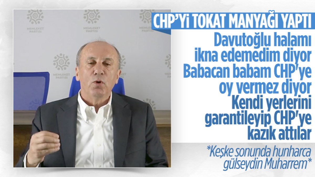 Muharrem İnce Ahmet Davutoğlu ve Ali Babacan ı hedef aldı CHP ye