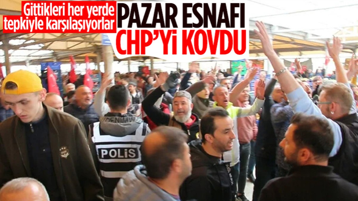 Kütahya da CHP liler ile pazar esnafı arasında gerginlik