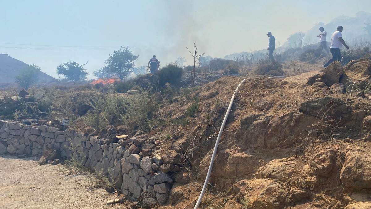 Bodrum da makilik alanda çıkan yangın kontrol altına alındı