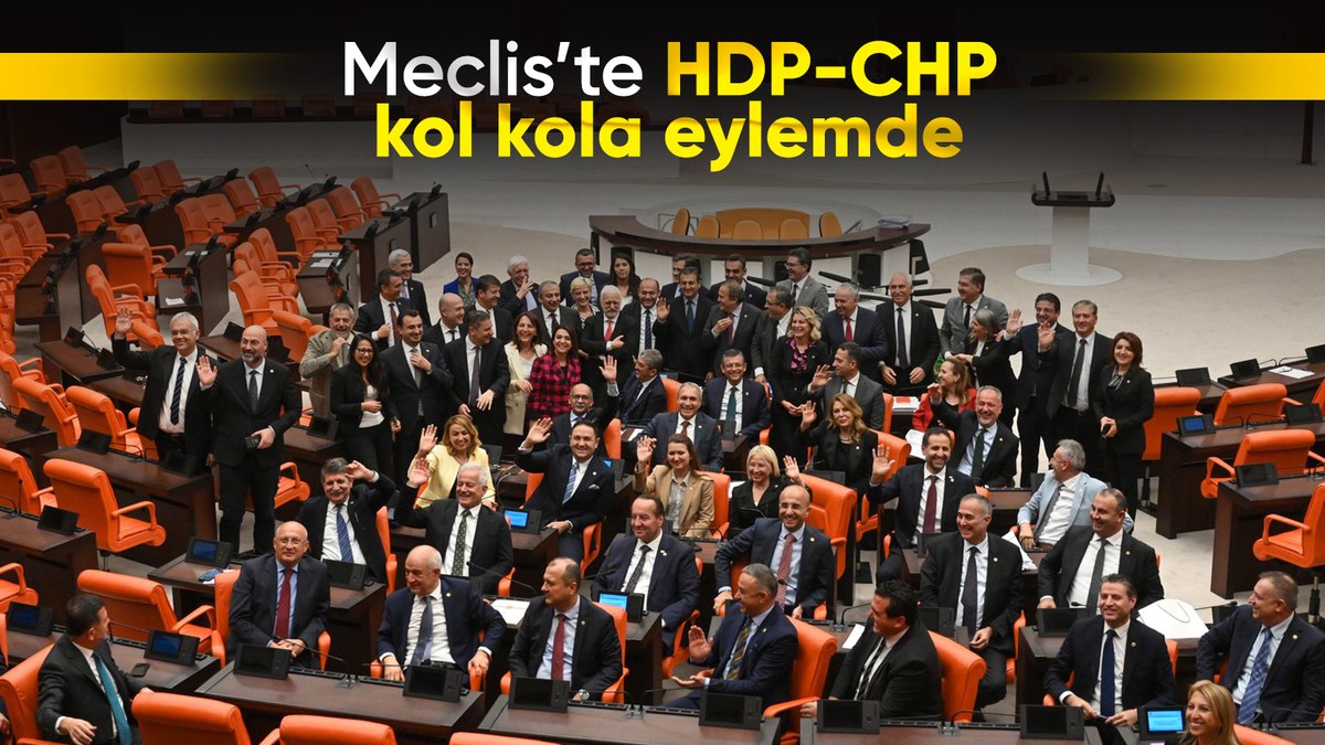 Meclis Teki Oturma Eyleminde CHP Ve HDP Grubu Birlikte Poz Verdi