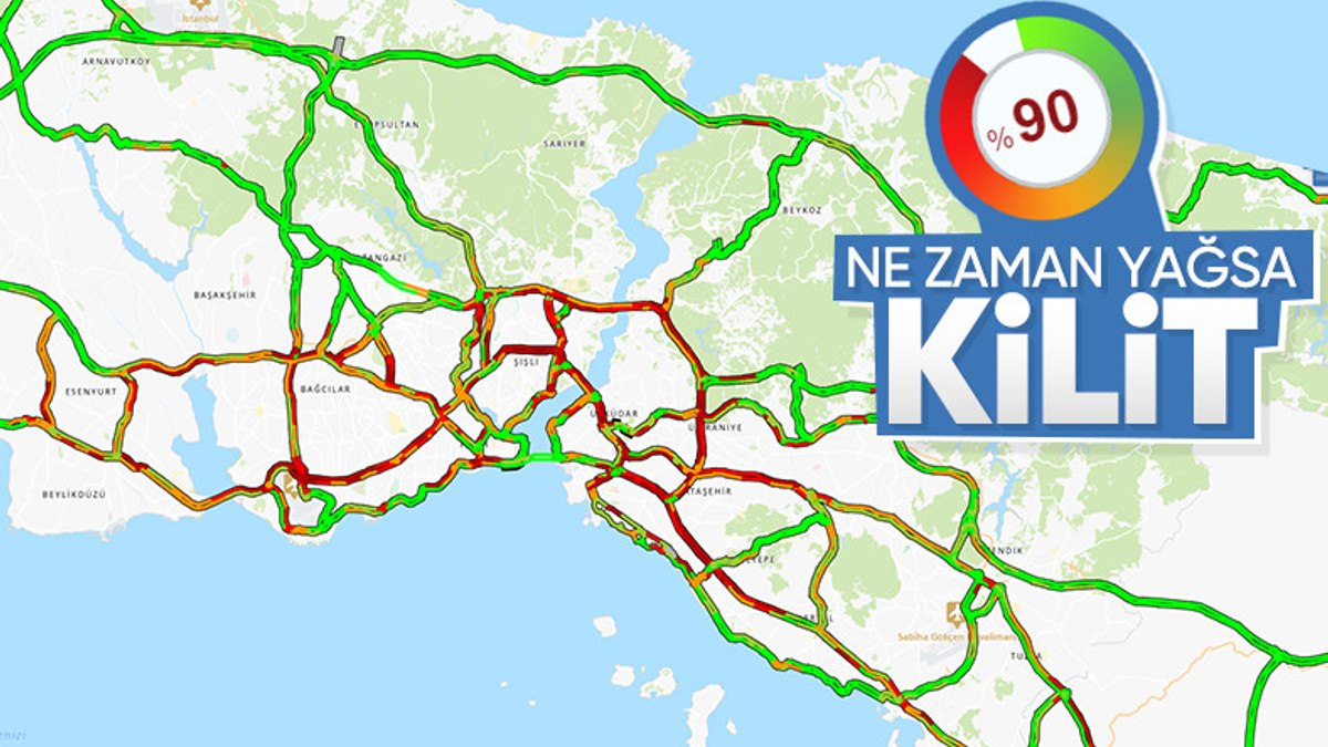 Her yağmur sonrası aynı manzara İstanbul da trafik kilitlendi