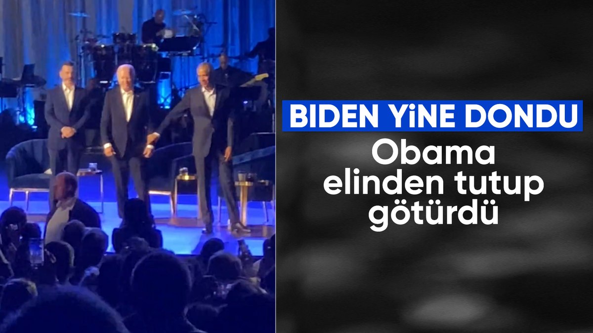 Biden sahnede yine dondu kaldı Obama yardımına yetişti