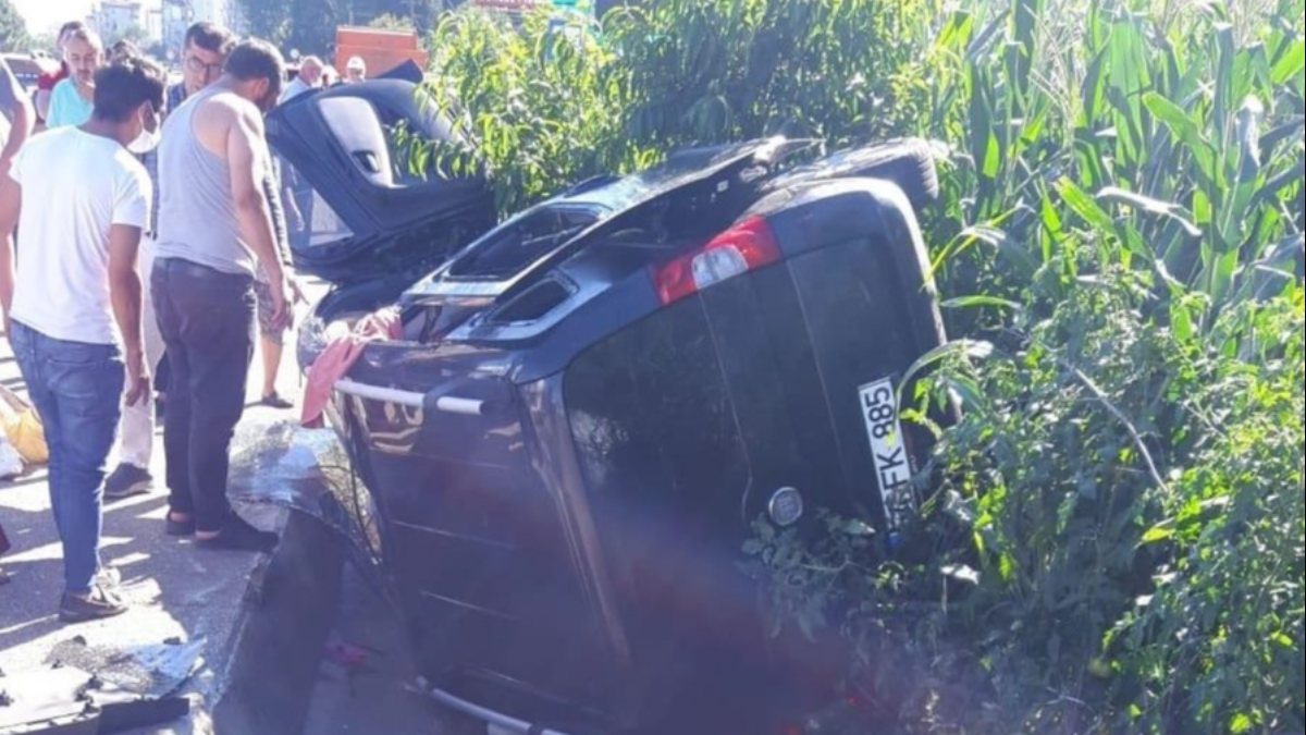 Giresun'da otomobil su kanalına uçtu: 1ölü, 4 yaralı