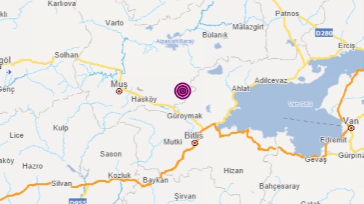 Muş'ta 4.7 büyüklüğünde deprem