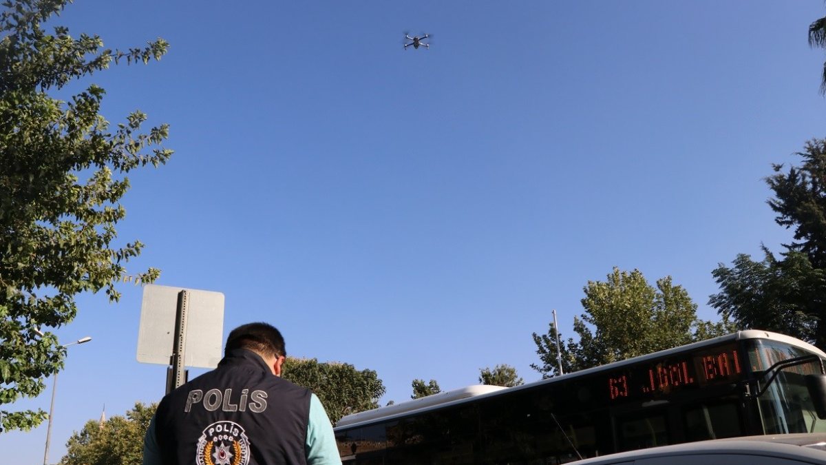 Şanlıurfa’da drone’lu maske denetimi