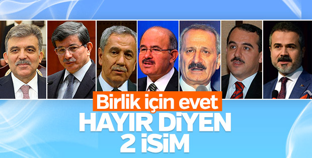 AK Parti'nin evet toplantısına iki isim katılmadı