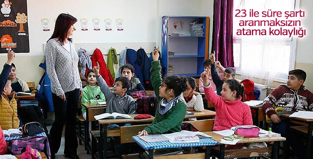 Kadrolu öğretmenlere 23 il için atama isteği