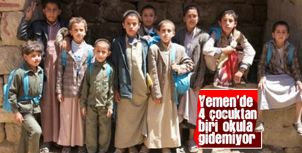Yemen'deki çocukların yüzde 25'i okula gidemiyor
