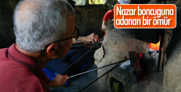43 yıldır camdan nazar boncuğu yapıyor