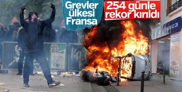 Fransa grevlerde rekor kırdı
