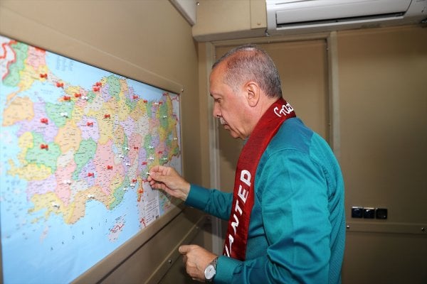 Erdoğan'ın miting haritası