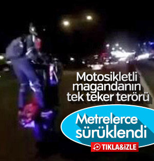 Motosikletli magandanın şovu umduğu gibi bitmedi