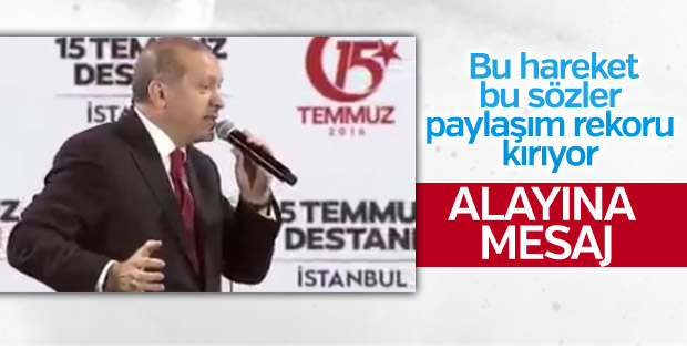 Erdoğan'ın tankları durduranlara övgüsü