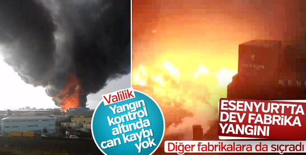 Esenyurtta 3 fabrikada yangın Esenyurtta 3 fabrikada yangın