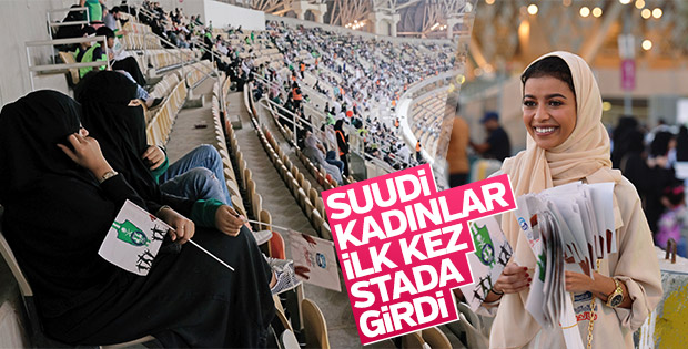 Ilımlı Suudi Arabistan'da kadınlar ilk kez stadyumlarda