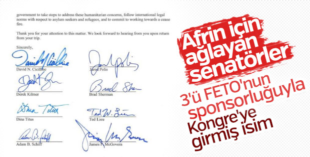 Afrin için kaygılanan ABD'li kongre üyeleri FETÖ'cü çıktı