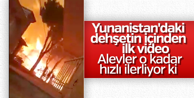 Alevlerin arasında kalan Yunan dehşeti kaydetti