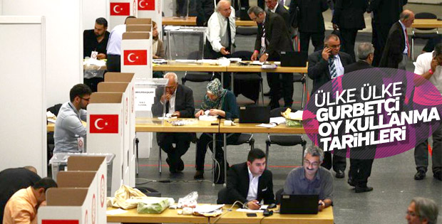 24 Haziran 2018′de Yurt dışındaki Seçmenler İçin Oy Verme Tarihleri