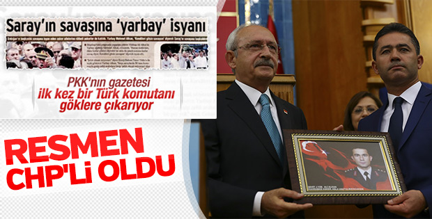 Kılıçdaroğlu Yarbay Mehmet Alkan'a rozet taktı