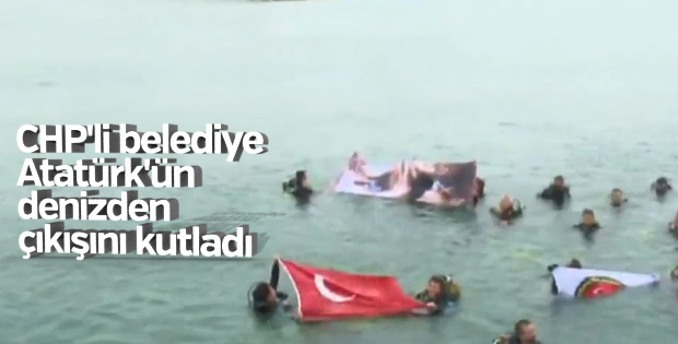 Kalamış sahilinde Atatürk dalışı