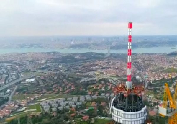 Çamlıca Kulesi’ndeki çalışmalar havadan görüntülendi