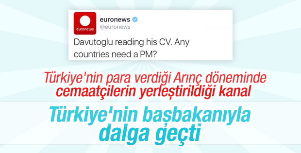 Euronewsten Davutoğlu tweeti: Başbakana ihtiyacı olan ülke var mı 77