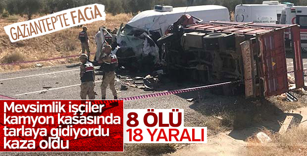 Gaziantep'te feci kaza: 8 ölü