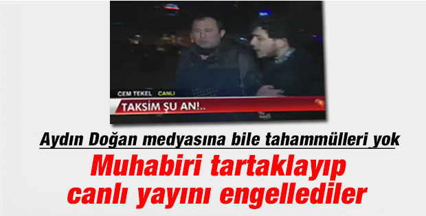 Taksim'de Kanal D canlı yayınına müdahale