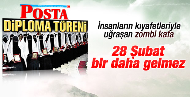 Posta Gazetesi'nin çarşaflı diploma töreni manşeti