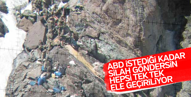 İkiyaka dağlarında teröristlerin silah deposu bulundu