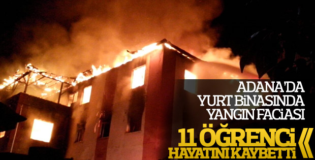 Adana'da öğrenci yurdunda yangın