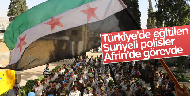 Türkiye'nin eğittiği Suriyeli polisler, Afrin’de görevde
