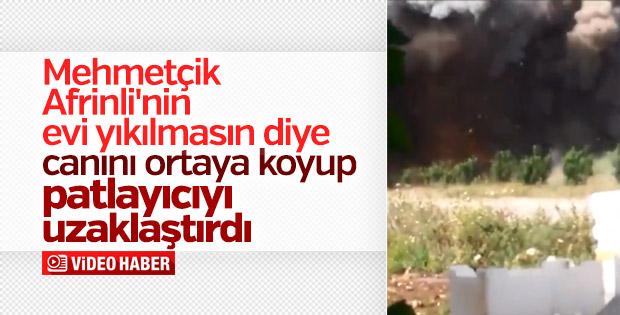 Patlayıcı eve zarar vermesin diye taşınarak imha edildi