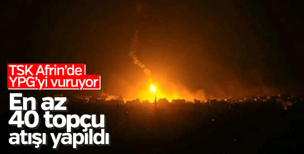 TSK'den Afrin'e yoğun topçu atışı