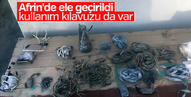 Afrin'de 15 patlayıcı düzenek ele geçirildi