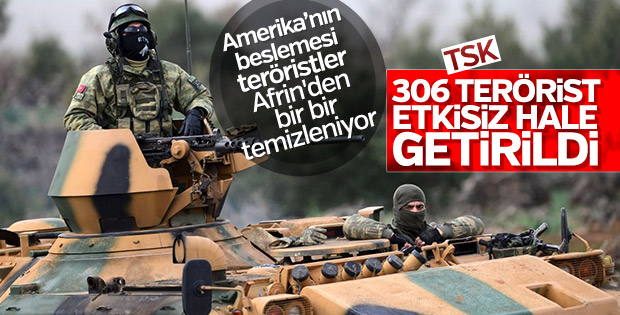 TSK: 306 terörist etkisiz hale getirildi