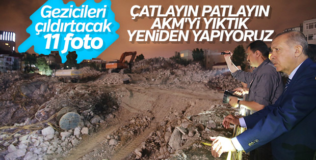 Erdoğan AKM ve Taksim Camii inşaatlarını inceledi