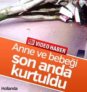 Anne ile bebeği son anda ölümden kurtuldu