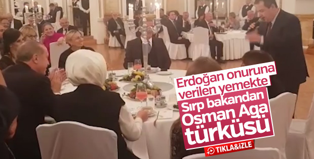 Sırp bakan Türkçe türkü söyledi