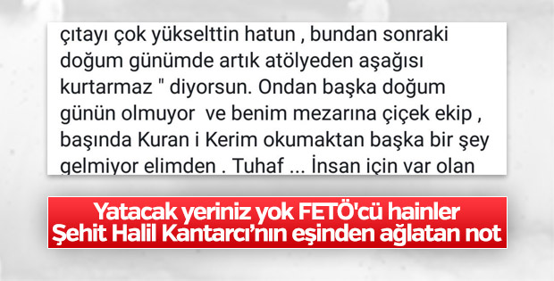 Şehit Halil Kantarcı'nın eşinden duygu dolu paylaşım