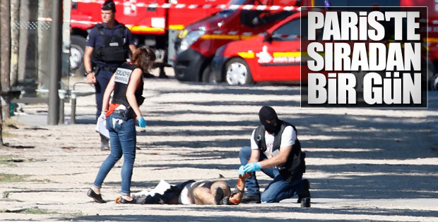 Paris'te polis aracına saldırı