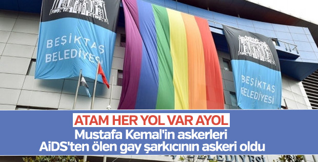 Beşiktaş Belediyesi, binasına LGBTİ bayrağı astı