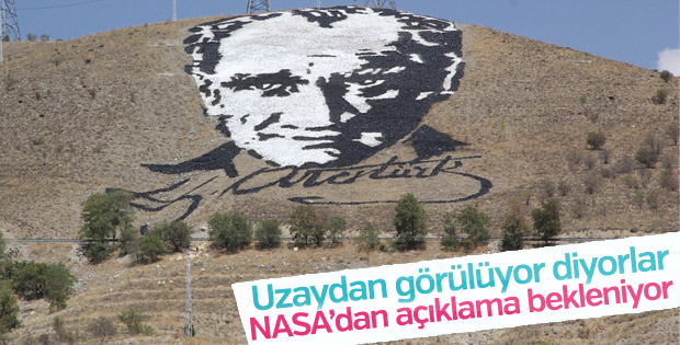 Uzaydan görülen dev Atatürk portresi yenilendi