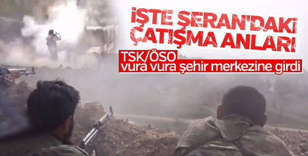 Afrin'in Şeran beldesindeki çatışma anları