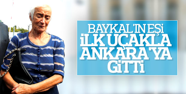 Deniz Baykal'ın eşi Olcay Baykal Ankara'ya gitti