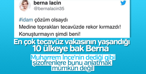 Berna Laçin tecavüzcülere istenen idama karşı