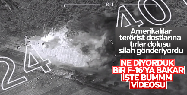 Afrin'de teröristlerin silah deposu bombalandı