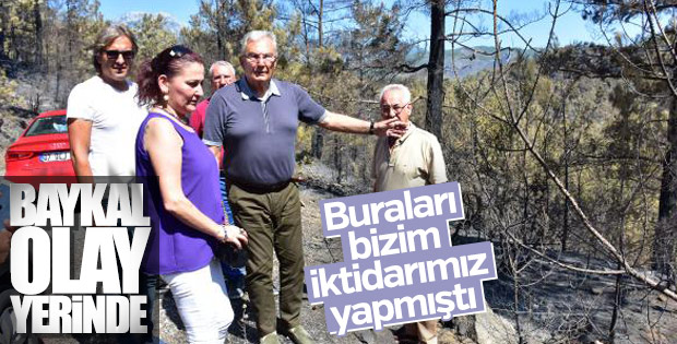 Deniz Baykal Alanya'da yanan ormanı gezdi