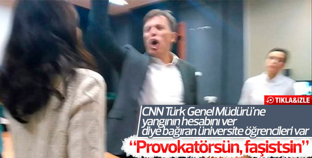 Öğrencilerle Erdoğan Aktaş arasında 'CNNTürk' kavgası